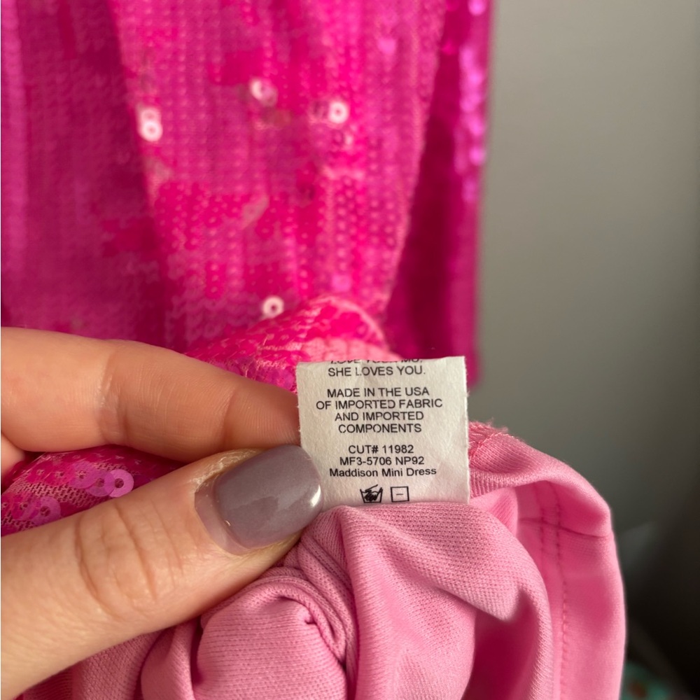 Show Me Your Mumu Pink Maddison Mini Sequin Dress XL - Picture 6 of 7